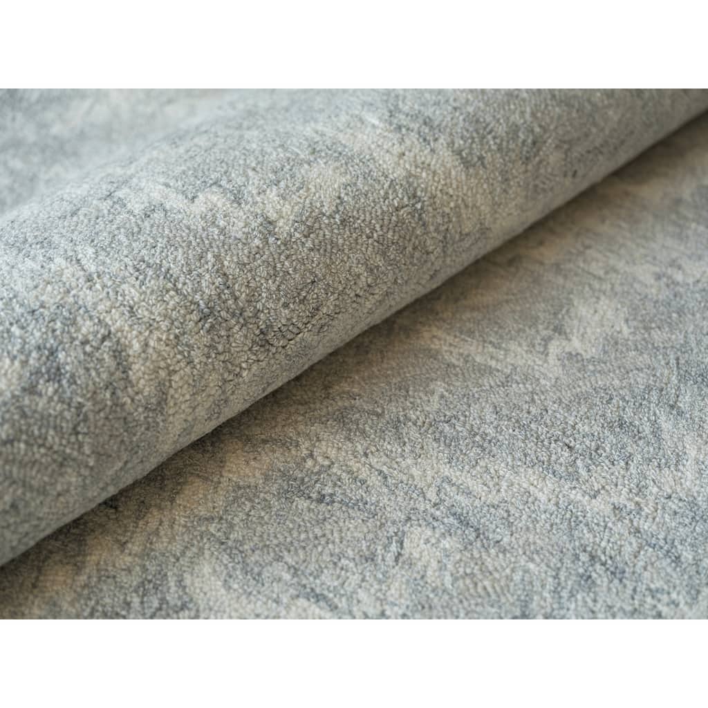 Bargello Gray New Zealand Wool hand-tufted Area Rug