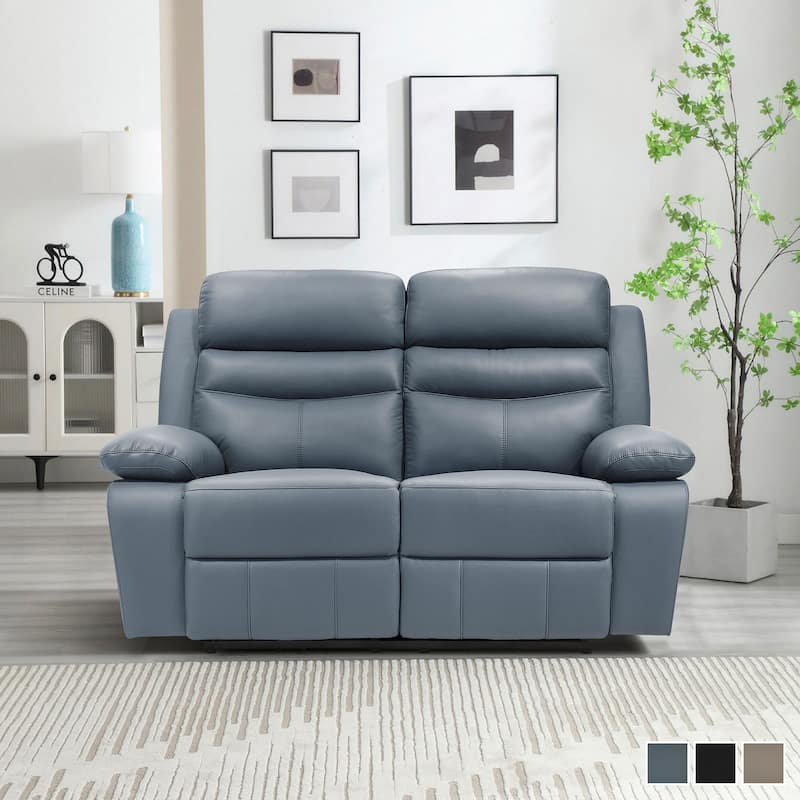 Peperomia Leather Match Power Double Reclining Loveseat