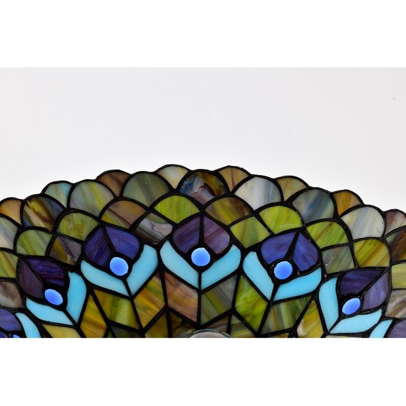 Tiffany-style Peacock Torchiere