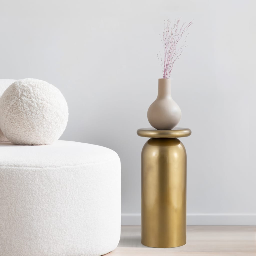 Oliver 22.75" Metal Sleek Cylinder Drink Table, by JONATHAN Y