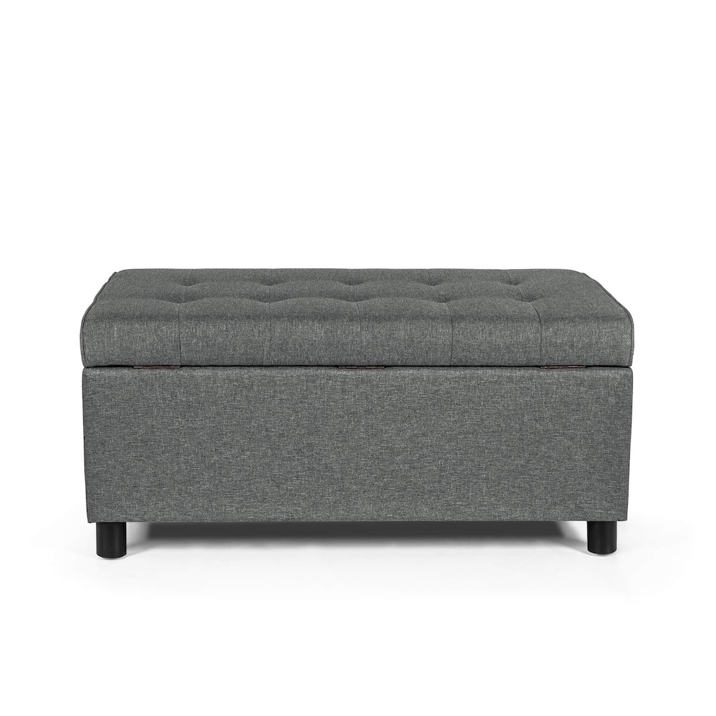 Adeco 35" Tufted Rectangular Storage Ottoman Bench