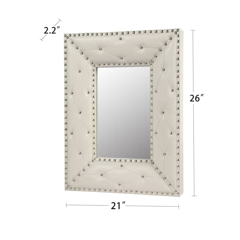 Rectangle Rivet Decorative Wall Hanging Mirror
