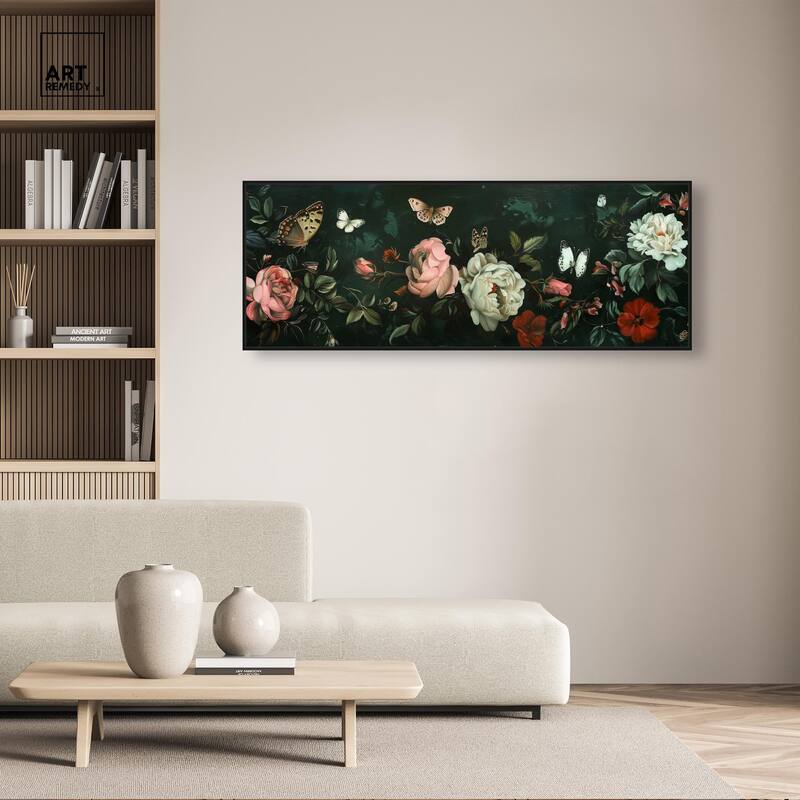 Emerald Floral II Panoramic Canvas by Art Remedy