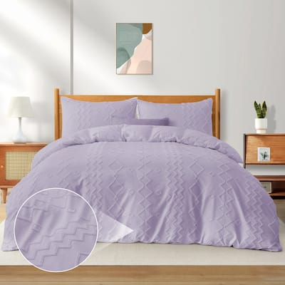 Bohemian Clipped Duvet Cover Set with Zipper Closure