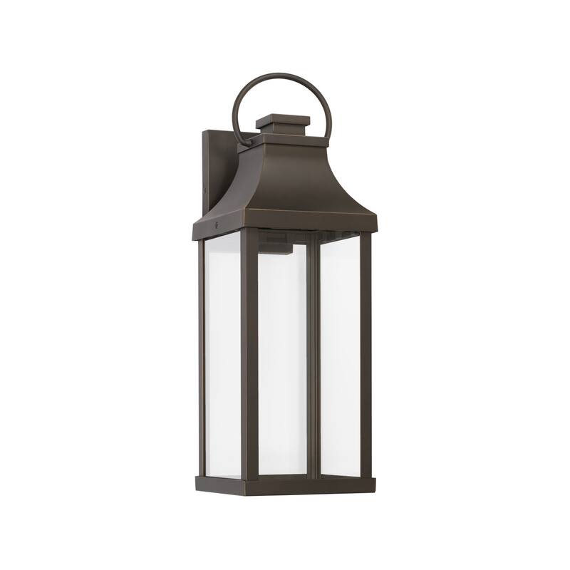 Bradford Outdoor 1-light Medium LED Wall Lantern w/ Clear Glass - Oiled Bronze