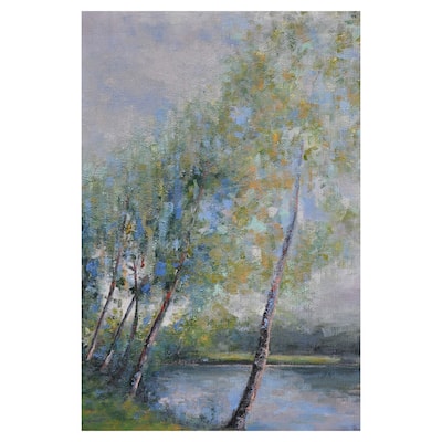 Poetry on Riverbank by Clement Nivert Canvas Art Print
