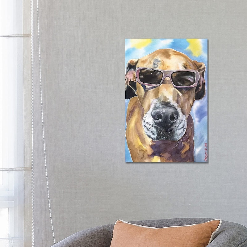 iCanvas "Cool Great Dane" by George Dyachenko Canvas Print - 26x18x1.5