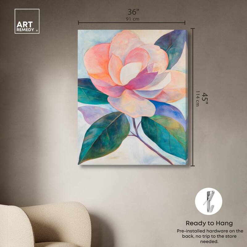 Pink Magnolia II Canvas by Art Remedy, Gallery Wrapped