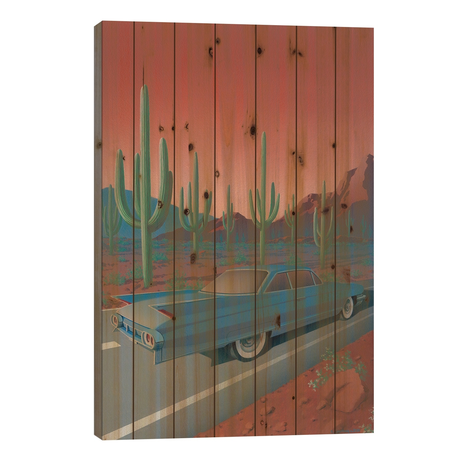 Saguaro National Park Print On Wood by Richard Courtney - Multi-Color