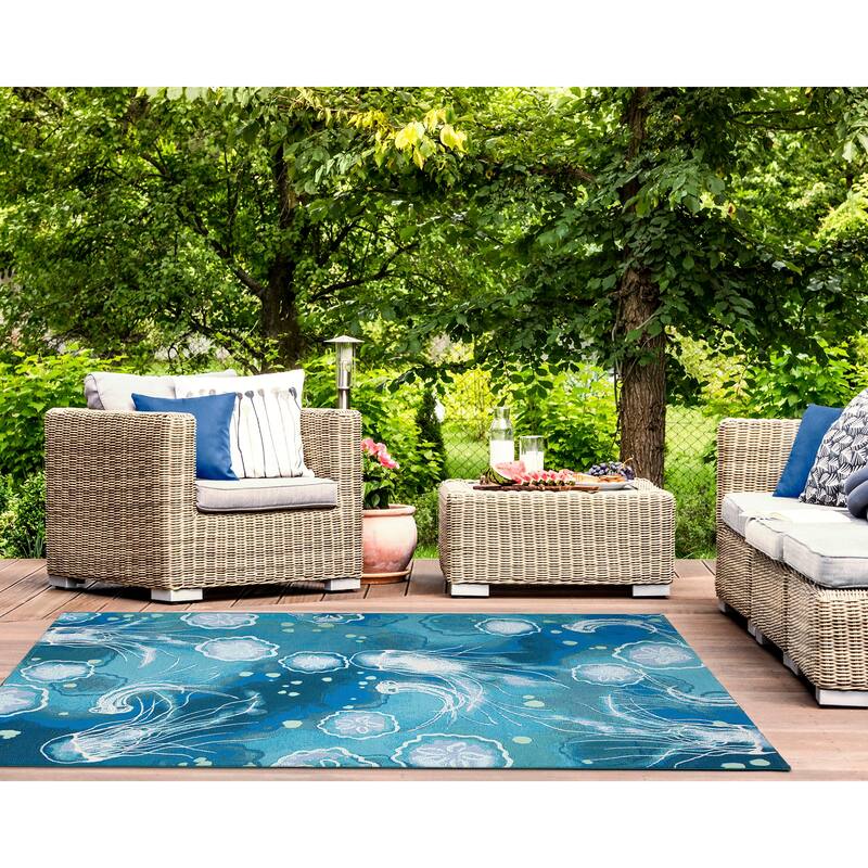 Liora Manne Marina Jelly Fish Indoor/Outdoor Rug