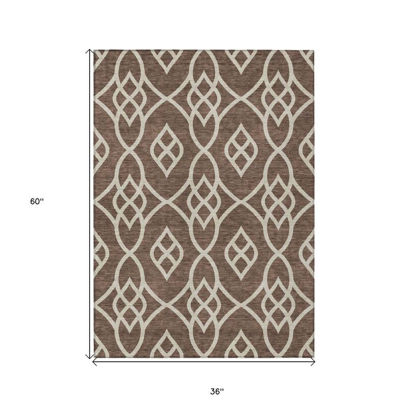 HomeRoots Trellis Transitional Rectangle Outdoor Rug