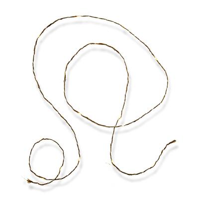 Twine Fairy Rope LED String Lights with Drinkware Wine Glasses for Indoor Use - 75in Long, Natural Plastic Design