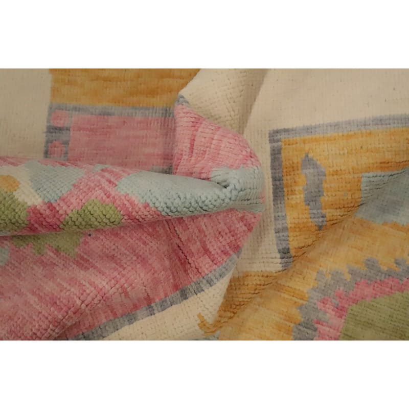 Hand Knotted Oriental 100% Wool Carpet Modern Geometric Multi-Colored Gabbeh Area Rug - 12' 0'' X 9' 3''