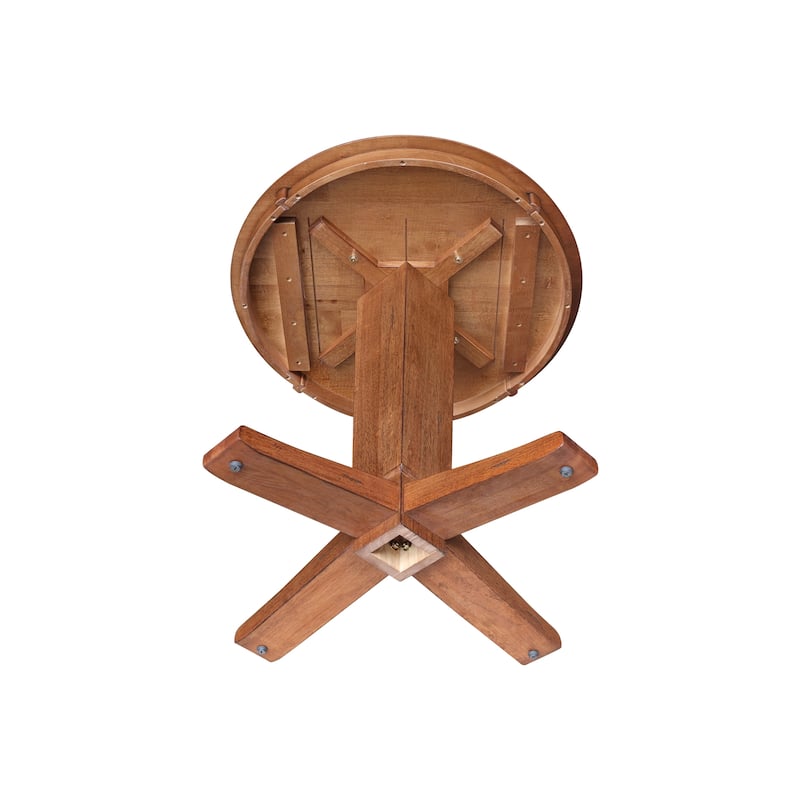 30 in Solid Wood Round Top Pedestal Dining Table