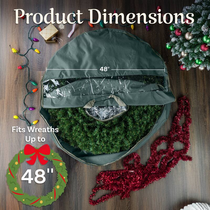 Elf Stor Ultimate Green Holiday Christmas Wreath Storage Bag For 48" Wreaths