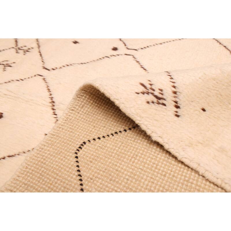 ECARPETGALLERY Hand-knotted Pak Finest Marrakesh Cream Wool Rug - 6'11 x 9'6