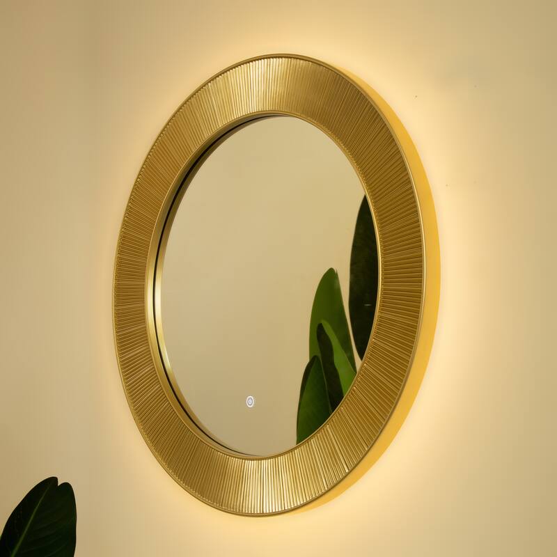 Cyclis Thick Gold Frame PU Art Decorative Mirror - Bathroom, Bedroom, Living Room - Golden,Silver
