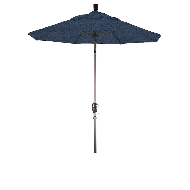 California Umbrella 6' Rd. Aluminum Patio Umbrella, Crank Lift, Push Button Tilt, Sunbrella fabric, Bronze Finish