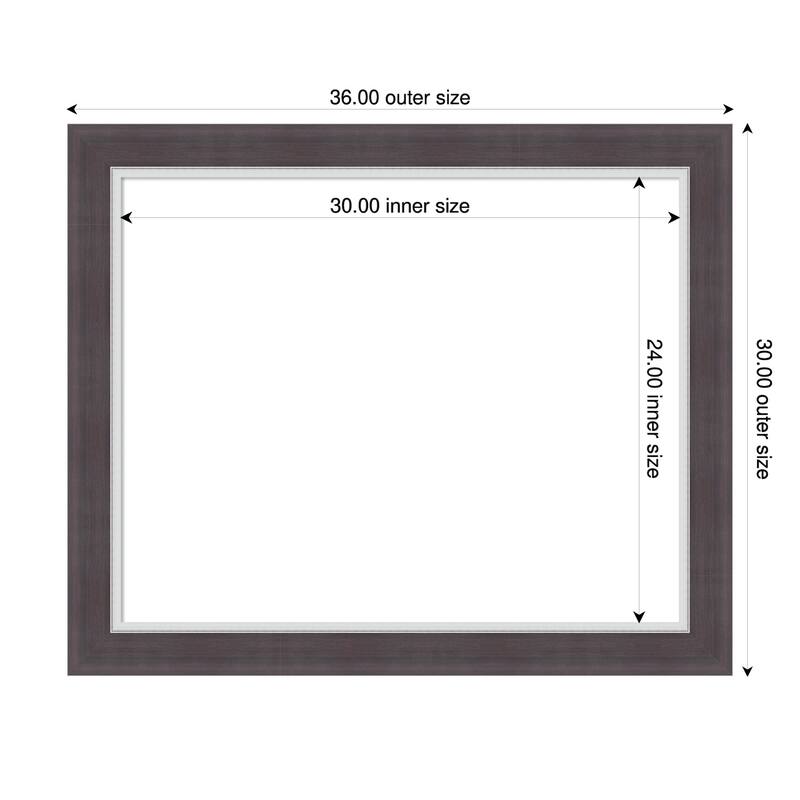 Ellie Framed Dry Erase Magnetic Board - 36 x 30 in - Ellie Brown Silver