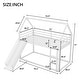 preview thumbnail 4 of 9, Twin Over Twin Heavy Steel Low Bunk Bed with Ladder & Slide, Space-Saving House Shaped Bunk Bed Frame for Kids Boys Girls, White