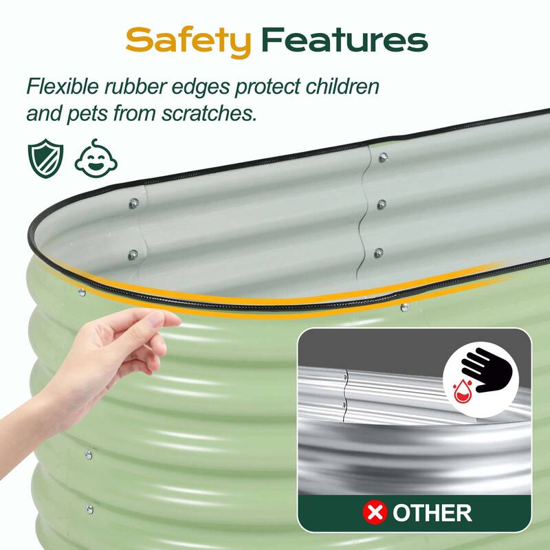 Aoodor 4 in 1 Modular Aluzinc Metal Raised Garden Bed - Outdoor Garden Planter Box for Vegetable, Flower, Herb - N/A