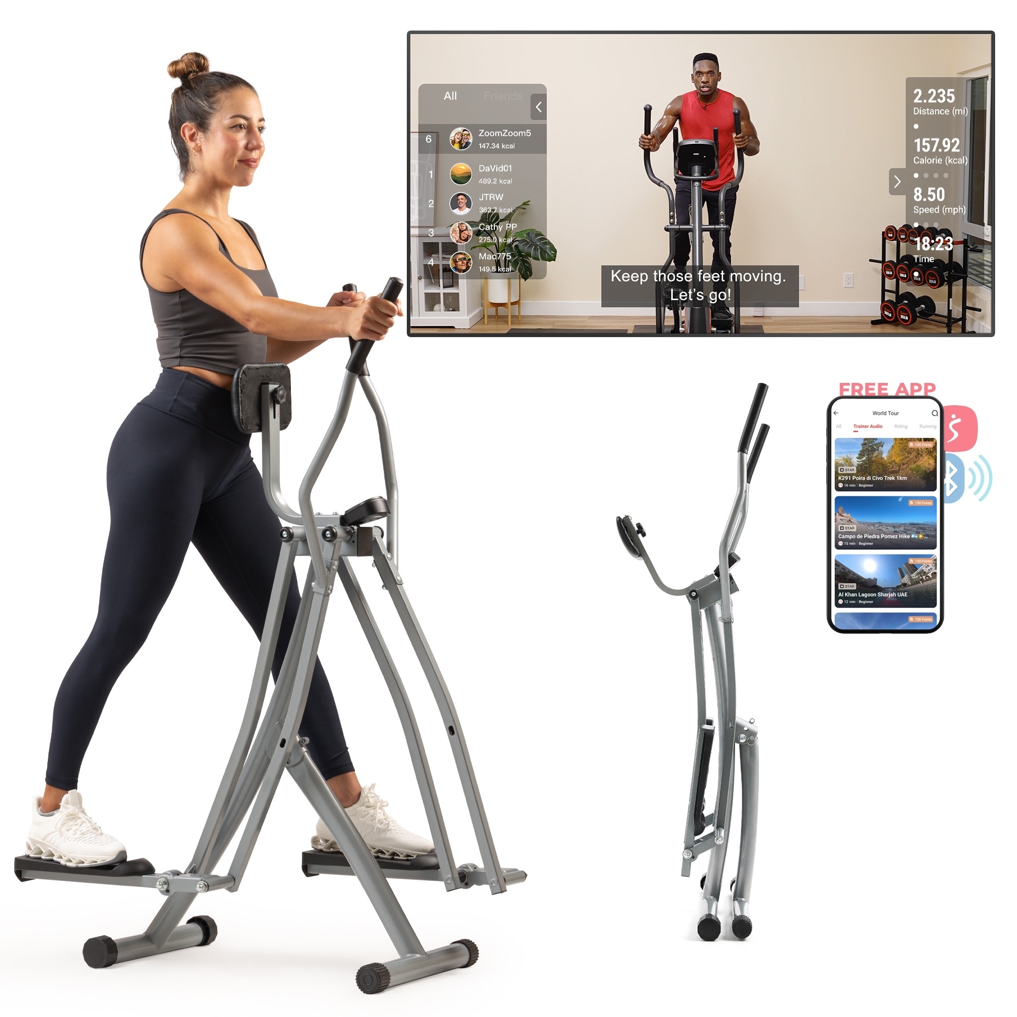 Sunny Health & Fitness Smart Air Walk Trainer - SF-E902SMART - Bed