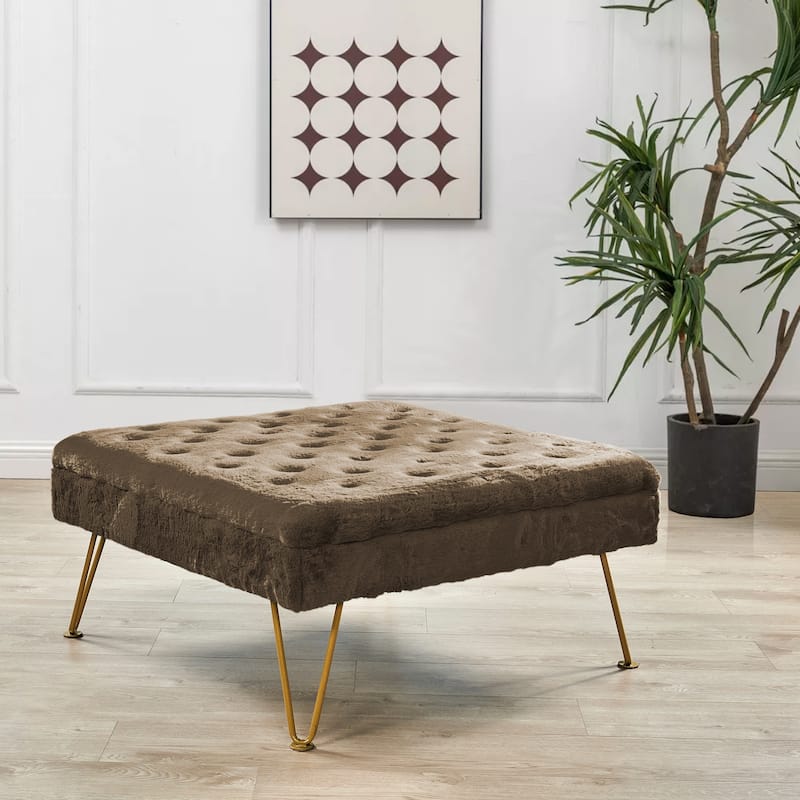 Square Fauxfur Coffee Table - 33"x33" x18"