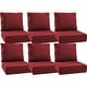 preview thumbnail 89 of 120, Gymojoy 24"x24"x6" Thick Cushions & Pillows Set - Deep Seat Indoor/Outdoor Water & Fade Resistant Red - Six Sets