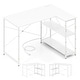 preview thumbnail 2 of 31, Costway L-Shaped Computer Desk with Power Outlets Adjustable shelf