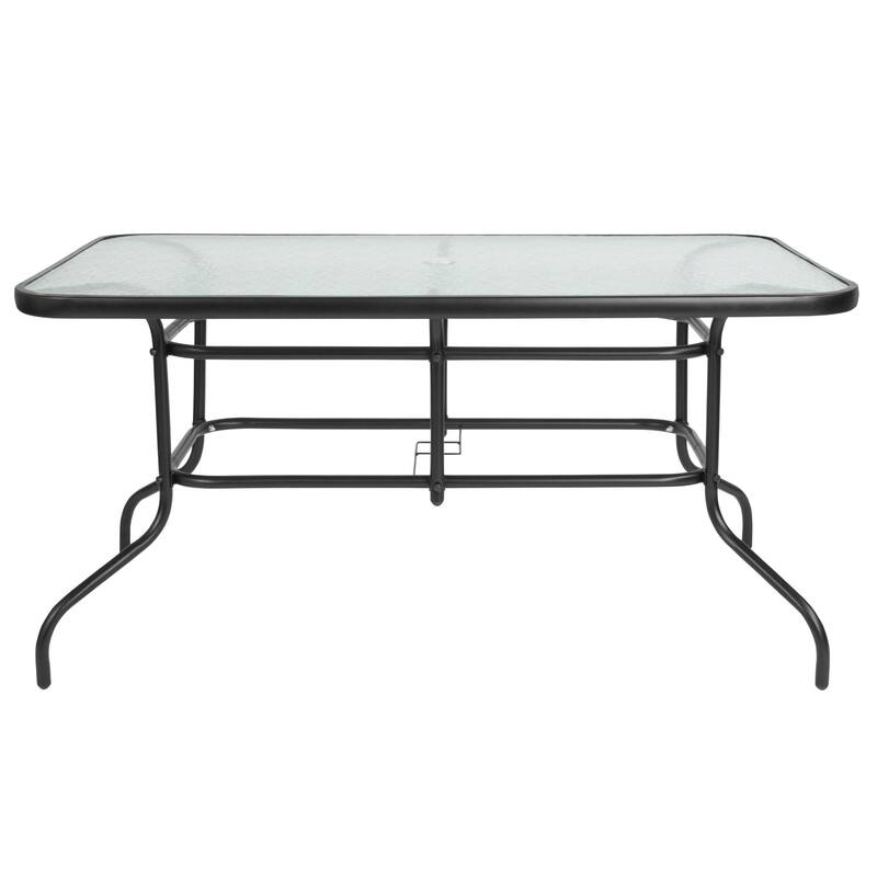7 Piece Patio Dining Set - Glass Table, 6 Flex Stack Chairs