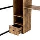 preview thumbnail 10 of 8, Black Full Loft Bed with Built-in Wardrobe & Drawer, Industrial Metal Loft Bed Frame with Desk and Shelves, Space-Saving Design