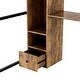 preview thumbnail 10 of 8, Teens Full Size Loft Bed with Built-in Desk and Wardrobe, Black Metal Loft Bed Frame with Storage Shelves & Drawers for Kids