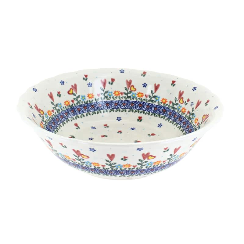Blue Rose Polish Pottery 204 Vena Large Serving Bowl