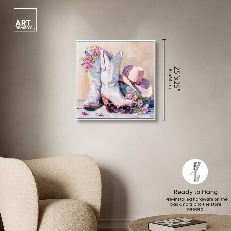 Spring Pink Cowboy Necessities Canvas by Art Remedy