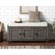 Homes Collection Wood Storage Bench with 2 Cabinets - N/A