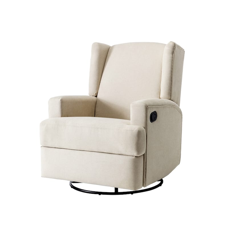 UIXE Upholstered Chenille/Boucle Swivel Glider Rocker Recliner