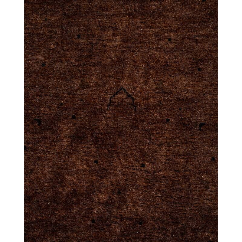 Overton Hand Knotted Wool Vintage Inspired Modern Contemporary Overdyed Brown Area Rug - 6' 0" x 9' 3"