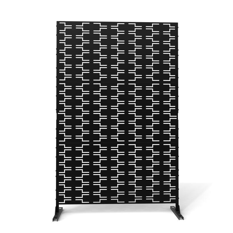 75'' x 47'' Metal Privacy Screen Fence Panel Square/ Rectangle Pattern ...