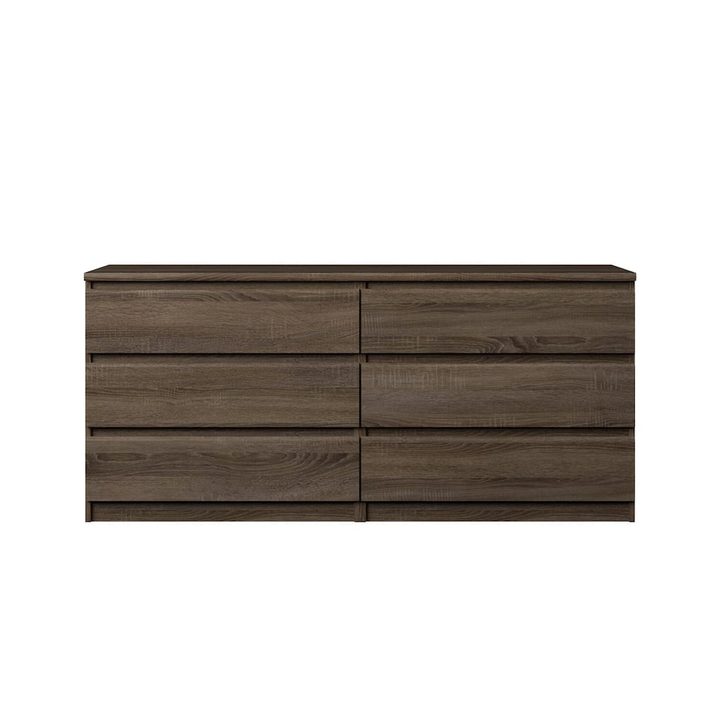 6-Drawer Double Dresser with Modern Minimalist Look, Large Capacity Storage, and Clean Contemporary Styling