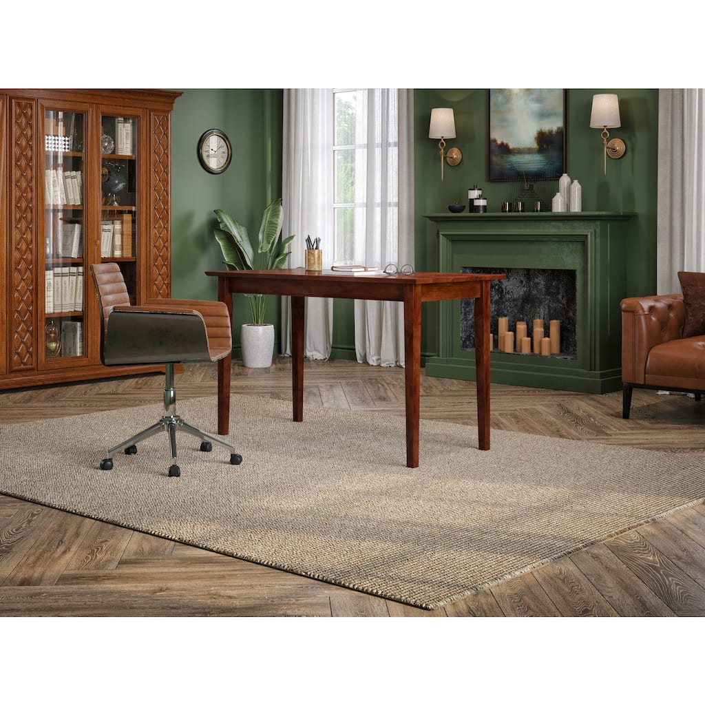 Walnut Desk - 48" L x 24" W Solid Wood Desk with USB Charger - Modern Writing Computer Table