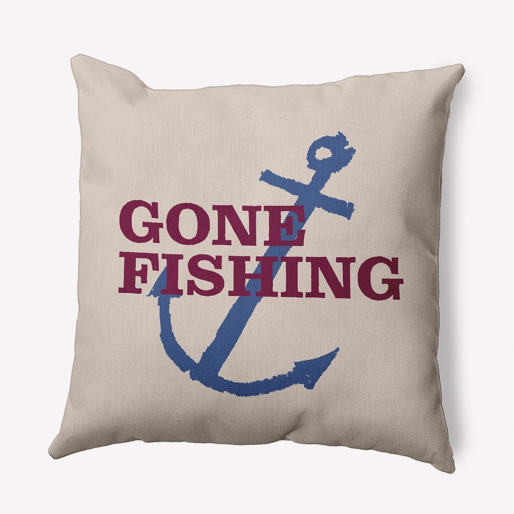 Gone Fishing Polyester Indoor Pillow