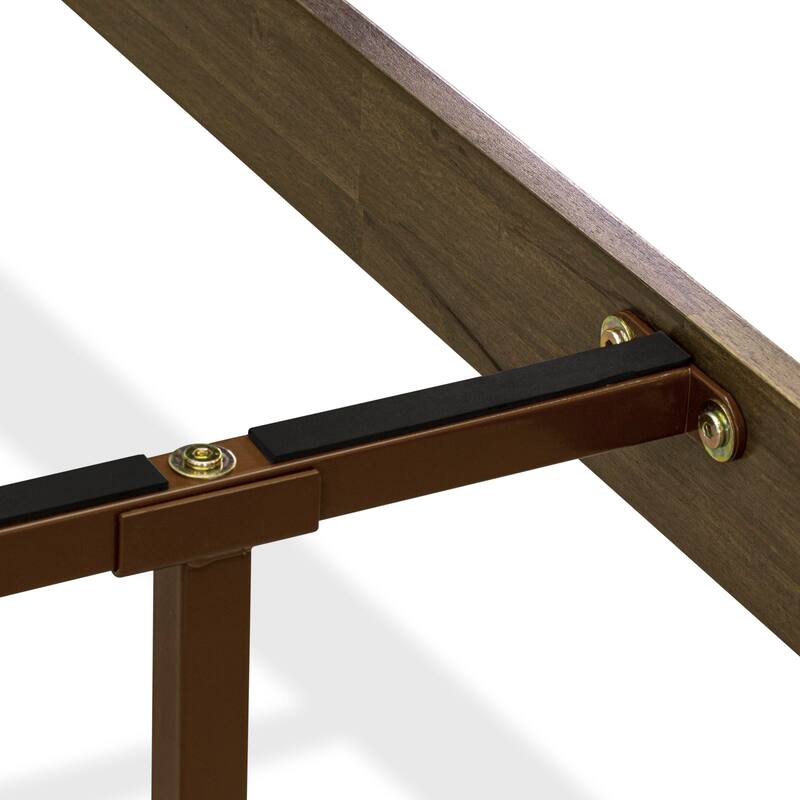 East West Furniture Queen Size Bed Frame with 4 Hardwood Legs and 2 Extra Center Legs - (Finish Options)