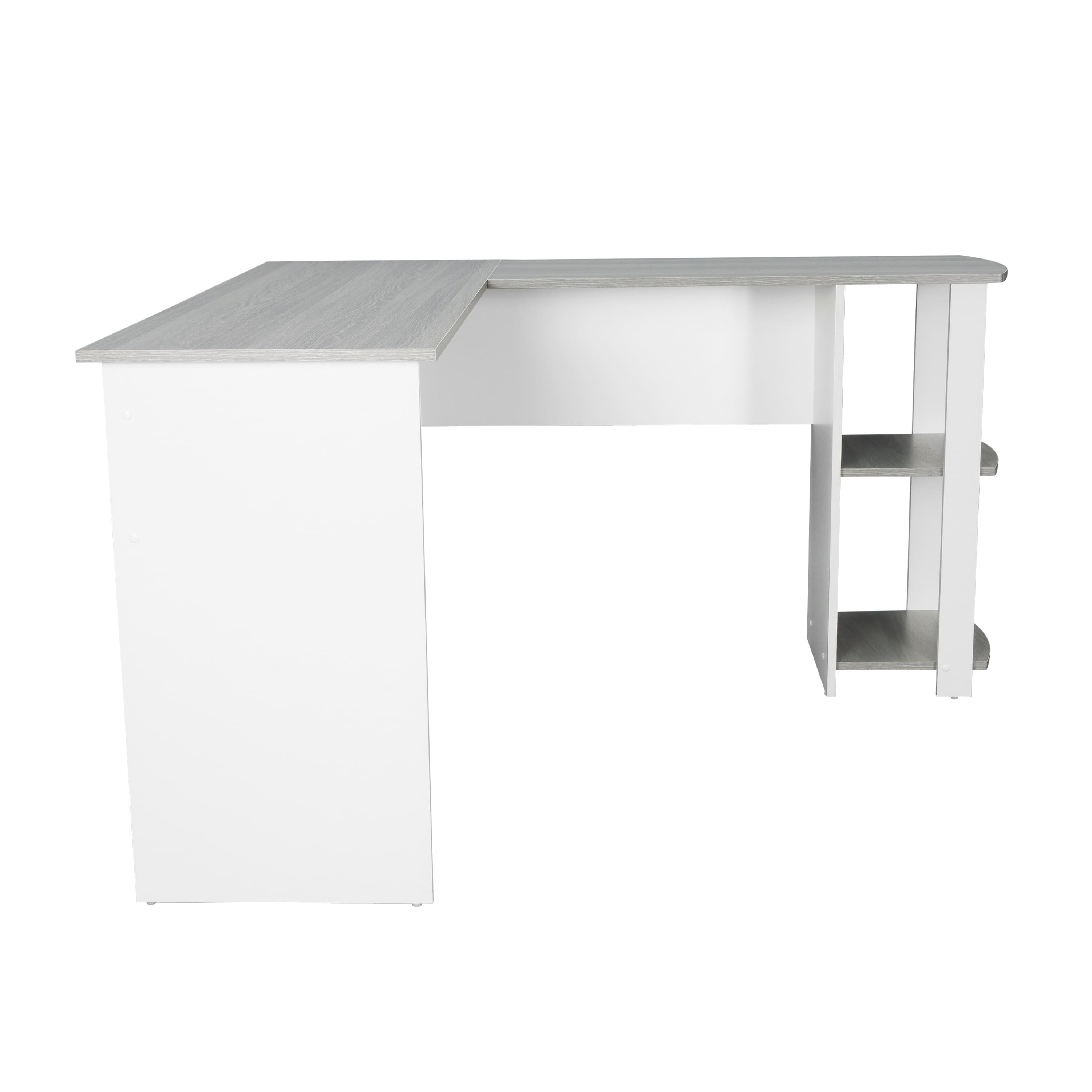 Modern LShaped Desk with Side Shelves for Entryway Living Room，Office