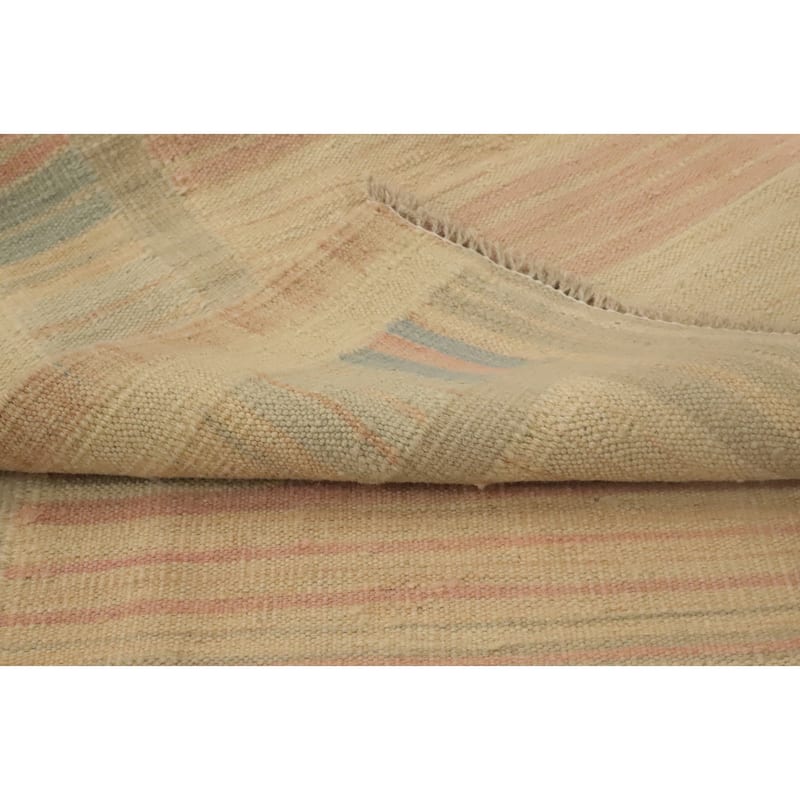 Hand Woven Oriental 100% Wool Carpet Southwestern Tribal Multi-Colored Kilim Runner Rug - 9' 9'' X 2' 6''