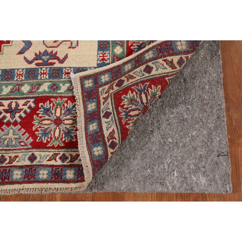 Kazak Oriental Area Rug Hand-Knotted Geometric Bedroom Wool Carpet - 4'10" x 7'1"