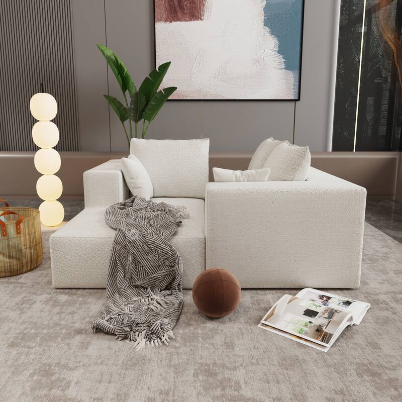 Beige Fabric & Foam Sofa and Sofa Bed, 107x39x26 inches, 166 lbs, Multi Combinations