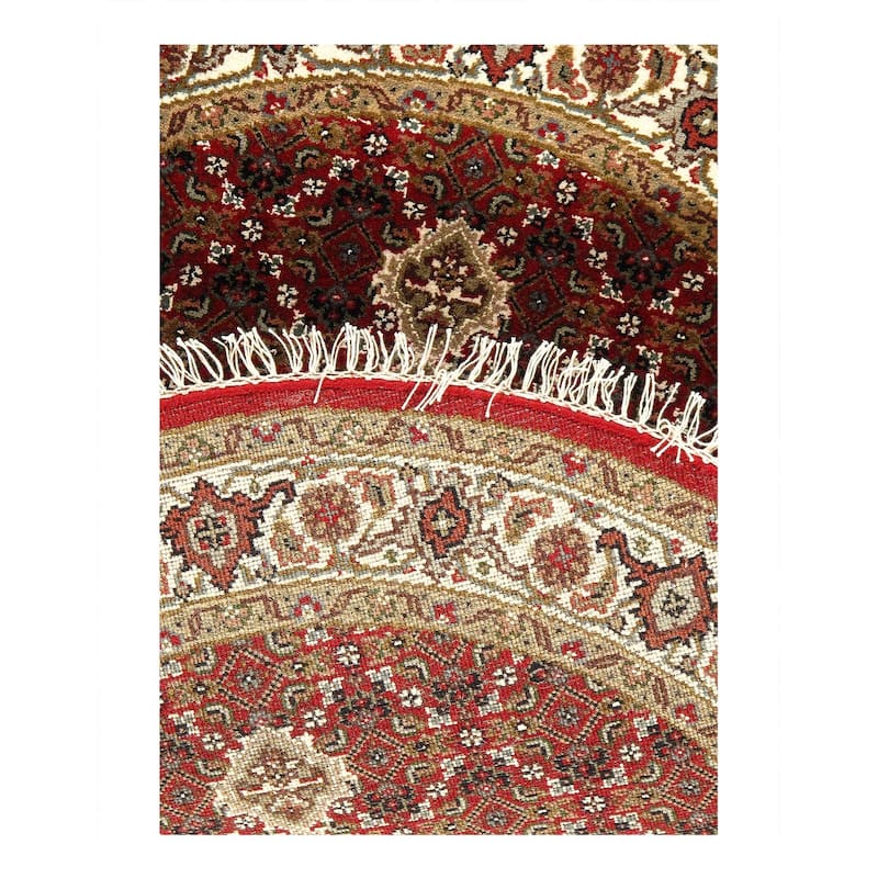 Pasargad Fine Hand Knotted Silk & wool Tabriz round rug - 3'3'' x 3'3''