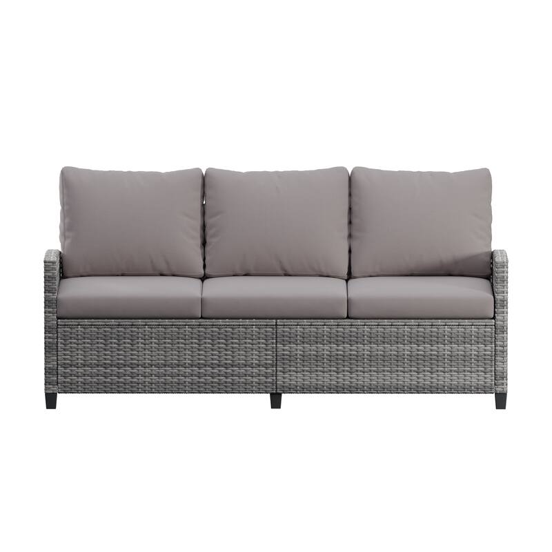 6-Piece Wicker Patio Conversation Set with Swivel Chairs