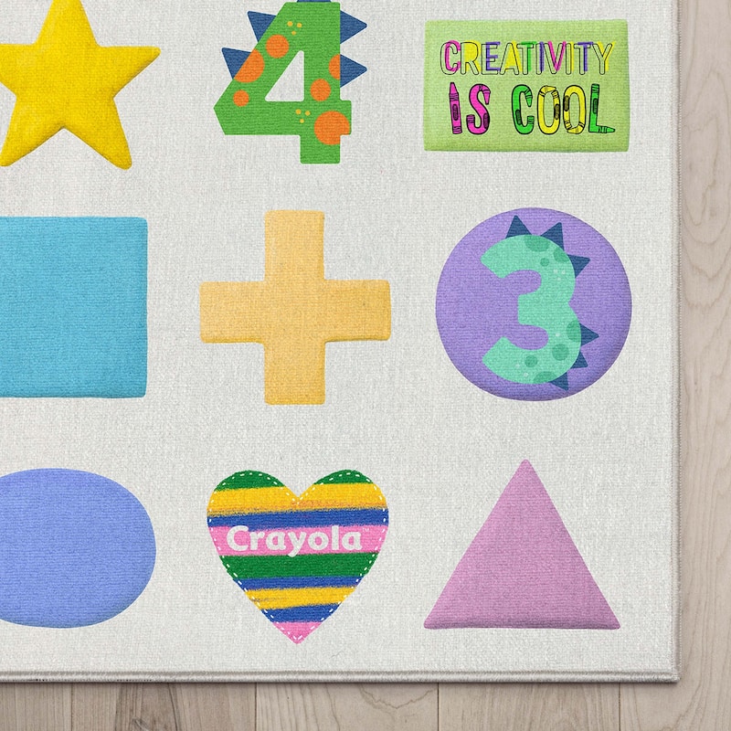 Well Woven Crayola Vibrant Modern Classroom Playroom Kids Rug