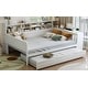preview thumbnail 34 of 54, Roomfitters Wooden Twin/Full Size Daybed with Storage Shelves, Multi-functional Bed with Twin Size Trundle Bed and Study Desk